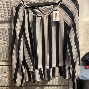 Striped Black and White Women's Top